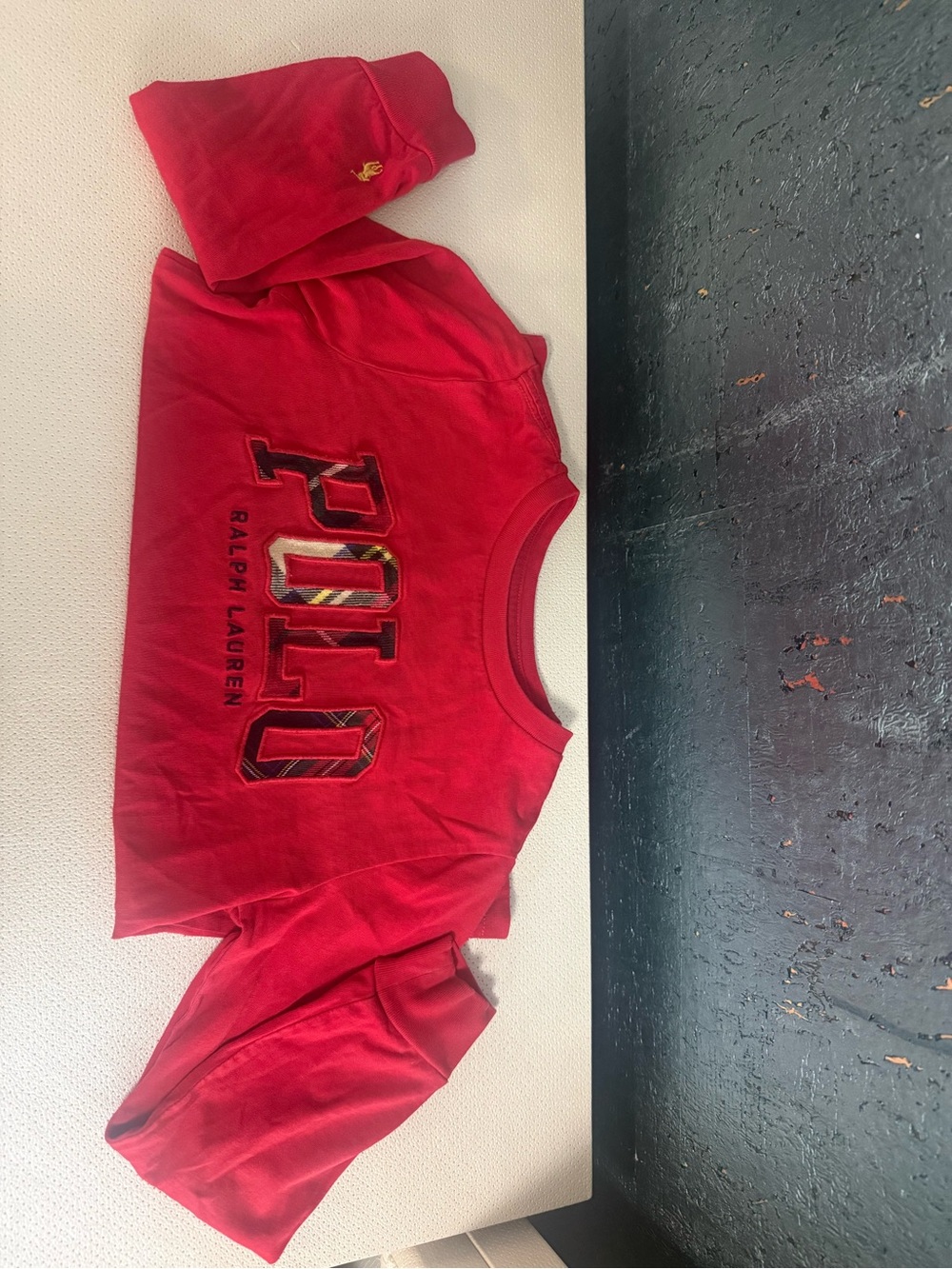 Ralph Lauren Kids Red POLO Logo Crewneck Sweatshirt